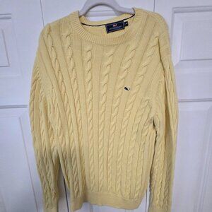Vineyard Vines - Cable Sweater Men's - Size M - Yellow - Free Shipping